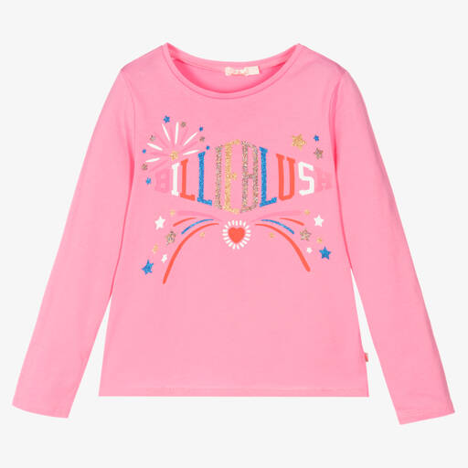 Billieblush-Girls Pink Cotton Logo Top | Childrensalon Outlet