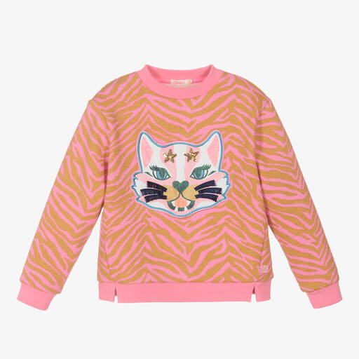 Billieblush-Girls Pink Cotton Sweatshirt | Childrensalon Outlet
