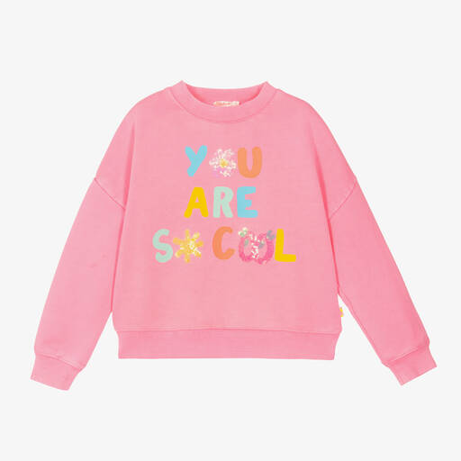Billieblush-سويتشيرت قطن لون زهري للبنات | Childrensalon Outlet