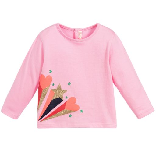 Billieblush-Girls Pink Cotton T-Shirt | Childrensalon Outlet