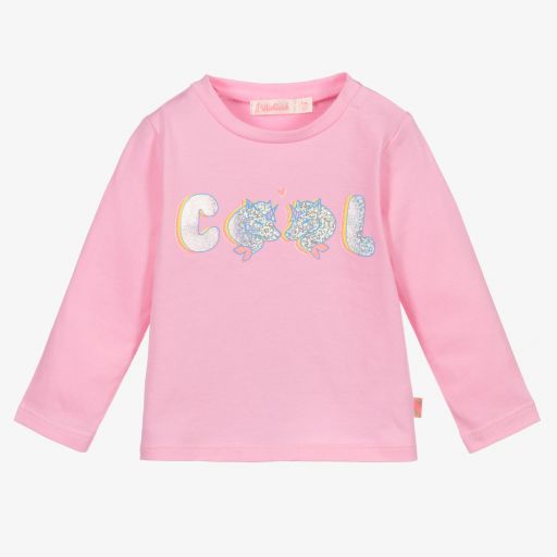 Billieblush-Girls Pink Cotton Top | Childrensalon Outlet