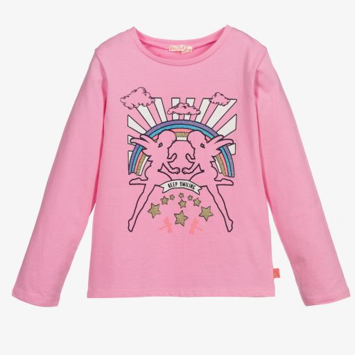 Billieblush-Girls Pink Cotton Top | Childrensalon Outlet