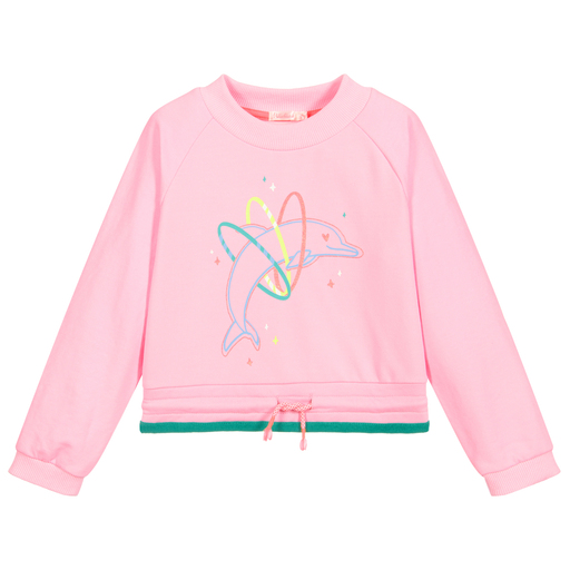 Billieblush-Girls Pink Dolphin Sweatshirt | Childrensalon Outlet