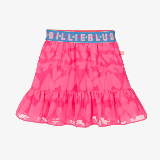 Billieblush-Розовая юбка с рельефными сердечками | Childrensalon Outlet