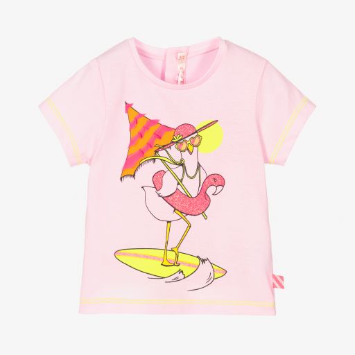 Billieblush-Rosa Flamingo-T-Shirt für Mädchen | Childrensalon Outlet