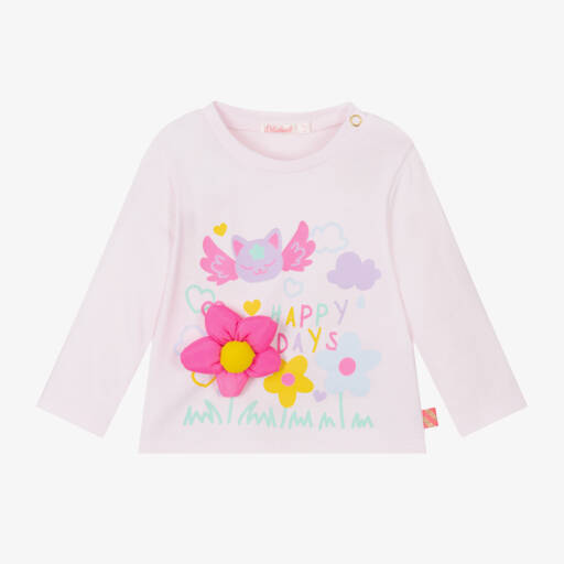 Billieblush-Girls Pink Floral Jersey Top | Childrensalon Outlet