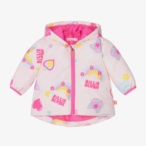 Billieblush-جاكيت بطبعة قطة مبطن لون زهري للبنات | Childrensalon Outlet