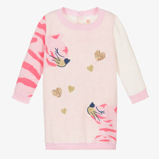 Billieblush-Girls Pink & Ivory Cat Dress | Childrensalon Outlet