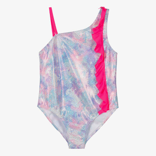 Billieblush-Girls Pink Metallic Unicorn Swimsuit | Childrensalon Outlet