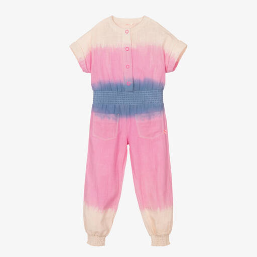 Billieblush-Girls Pink Ombré Cotton Jumpsuit | Childrensalon Outlet