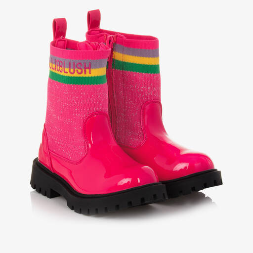 Billieblush-Girls Pink Patent Ankle Boots | Childrensalon Outlet