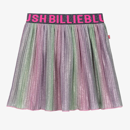 Billieblush-تنورة بكسرات لون بنفسجي وزهري غليتر | Childrensalon Outlet