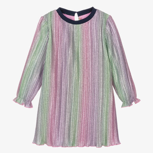 Billieblush-Розово-фиолетовое плиссированное платье с металлическим отливом | Childrensalon Outlet