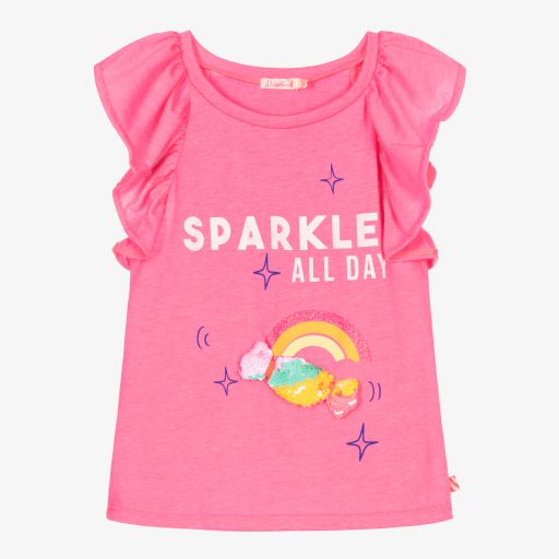 Billieblush-Girls Pink Rainbow T-Shirt | Childrensalon Outlet