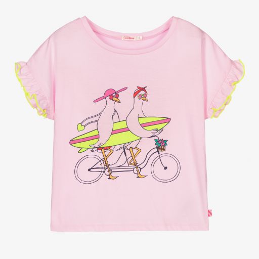 Billieblush-Girls Pink Ruffle T-Shirt | Childrensalon Outlet
