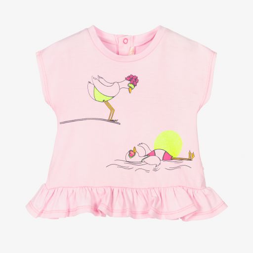 Billieblush-Розовая футболка с рюшами для девочек | Childrensalon Outlet