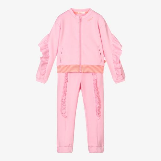 Billieblush-Розовый спортивный костюм с оборками для девочек | Childrensalon Outlet