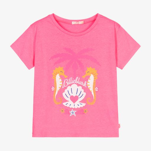 Billieblush-Pinkes Seepferdchen-T-Shirt (M) | Childrensalon Outlet