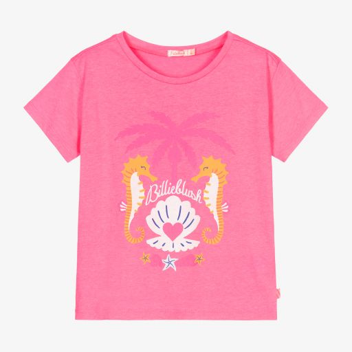 Billieblush-Girls Pink Seahorse T-Shirt | Childrensalon Outlet