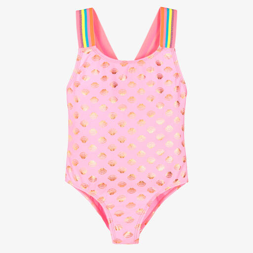 Billieblush-Girls Pink Seashell Swimsuit | Childrensalon Outlet