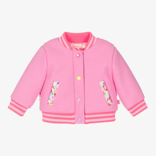 Billieblush-جاكيت بومبر مزين بترتر لون زهري أطفال بناتي | Childrensalon Outlet