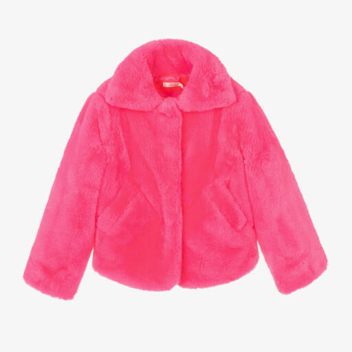 Billieblush-جاكيت فرو صناعي لون زهري للبنات | Childrensalon Outlet