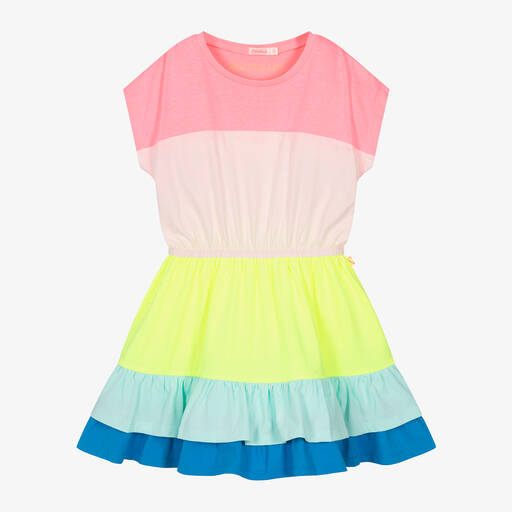 Billieblush-Girls Pink Striped Cotton Dress | Childrensalon Outlet