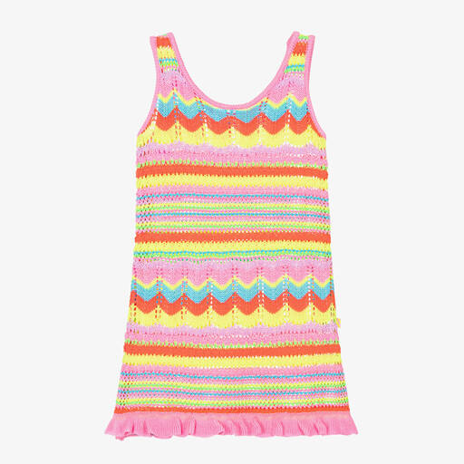 Billieblush-Girls Pink Striped Crochet Dress | Childrensalon Outlet