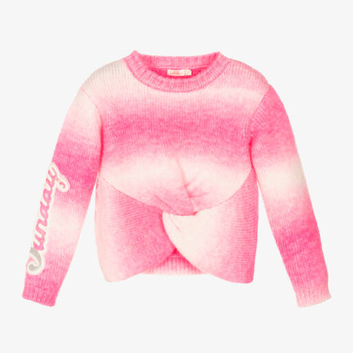 Billieblush-Girls Pink & White Knot Jumper | Childrensalon Outlet
