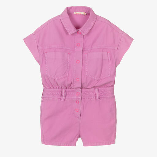 Billieblush-Girls Purple Cotton Twill Playsuit | Childrensalon Outlet