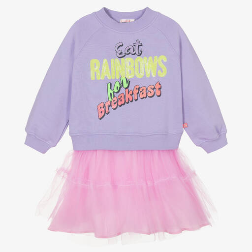 Billieblush-Girls Purple Jersey & Tulle Dress | Childrensalon Outlet