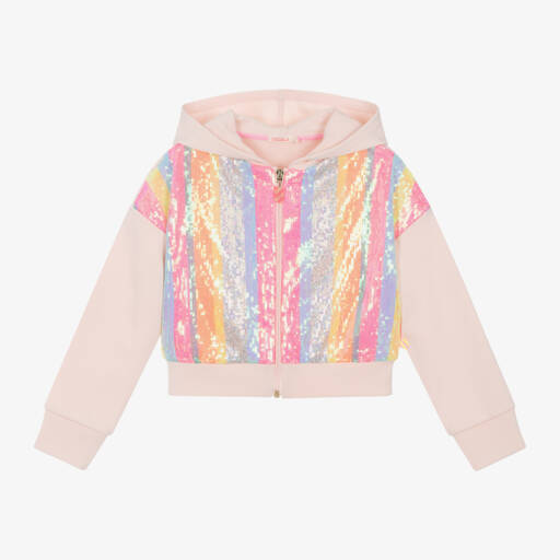 Billieblush-Girls Rosy Sequin Cotton Hoodie | Childrensalon Outlet