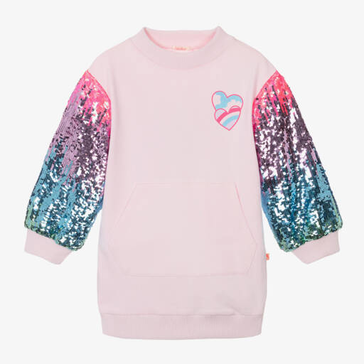 Billieblush-Girls Sequin Pink Cotton Dress | Childrensalon Outlet