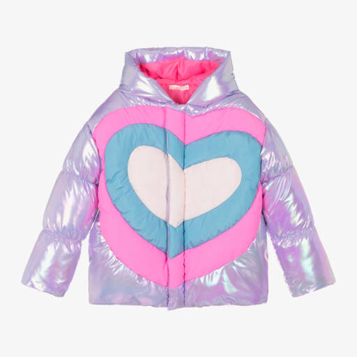 Billieblush-معطف قلب لامع بلون أرجواني للبنات | Childrensalon Outlet