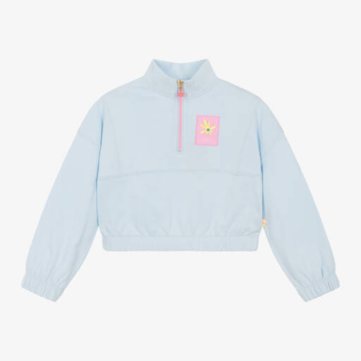 Billieblush-Джемпер на молнии из хлопка небесного цвета для девочек | Childrensalon Outlet