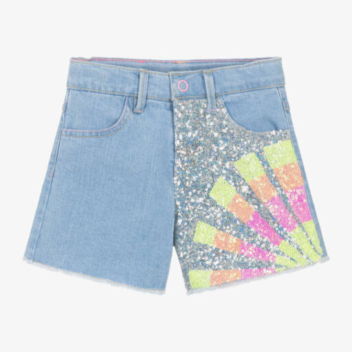 Billieblush-Блестящие синие джинсовые шорты для девочек | Childrensalon Outlet