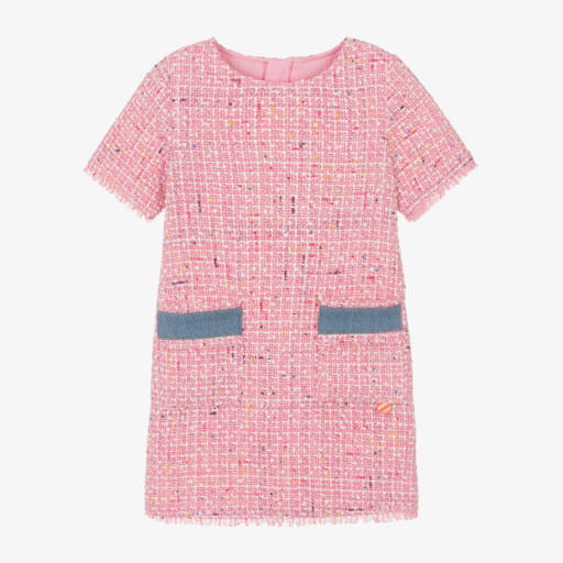 Billieblush-Girls Tweed Dress with Denim Trim | Childrensalon Outlet