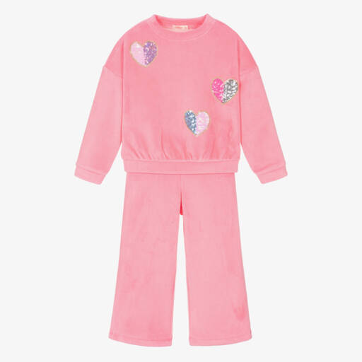 Billieblush-بدلة رياضية مخمل لون زهري للبنات | Childrensalon Outlet