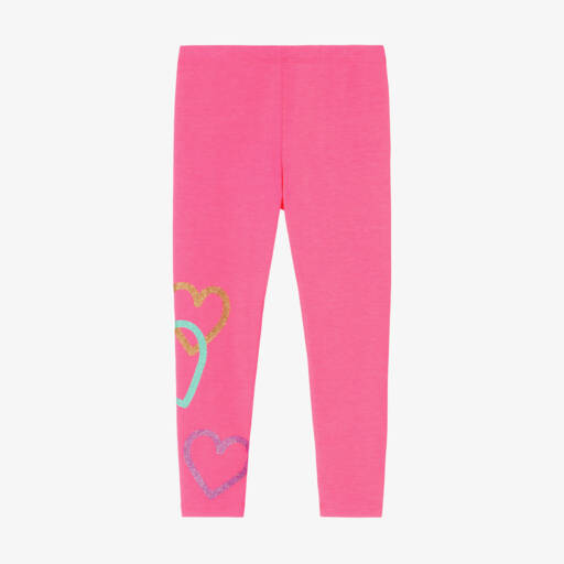 Billieblush-Girls Vibrant Pink Heart Leggings | Childrensalon Outlet