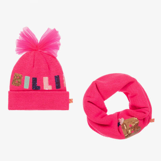 Billieblush-Girls Vibrant Pink Knit Hat Set | Childrensalon Outlet