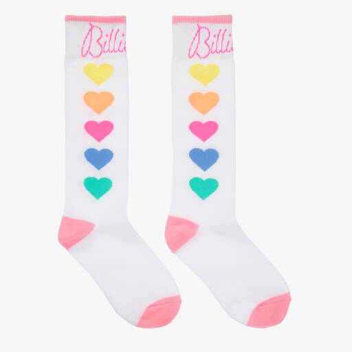 Billieblush-Girls White & Colourful Hearts Socks | Childrensalon Outlet