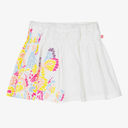 Billieblush-Белая хлопковая юбка с бабочками | Childrensalon Outlet