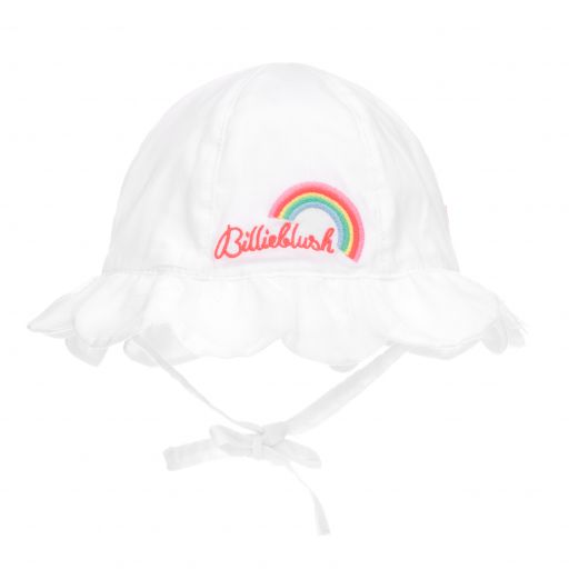 Billieblush-Girls White Cotton Sun Hat  | Childrensalon Outlet