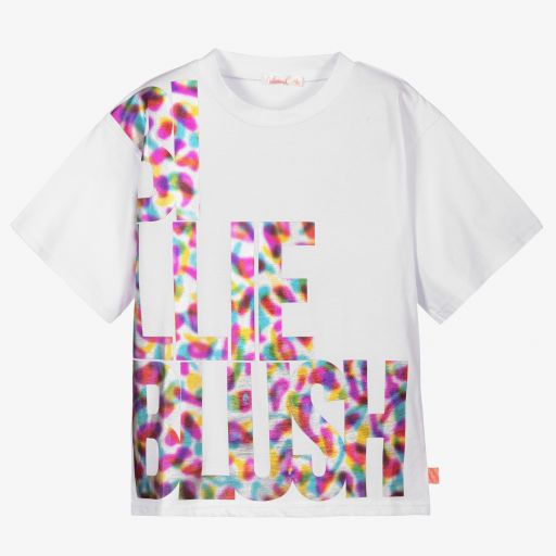 Billieblush-Girls White Cotton T-Shirt | Childrensalon Outlet