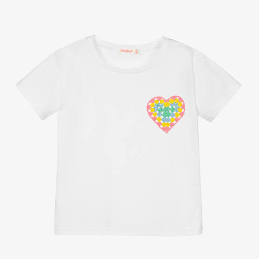 Billieblush-تيشيرت قطن لون أبيض للبنات | Childrensalon Outlet