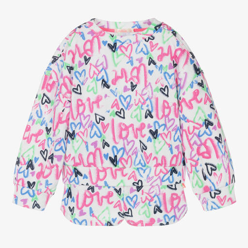 Billieblush-Белый спортивный костюм с граффити | Childrensalon Outlet