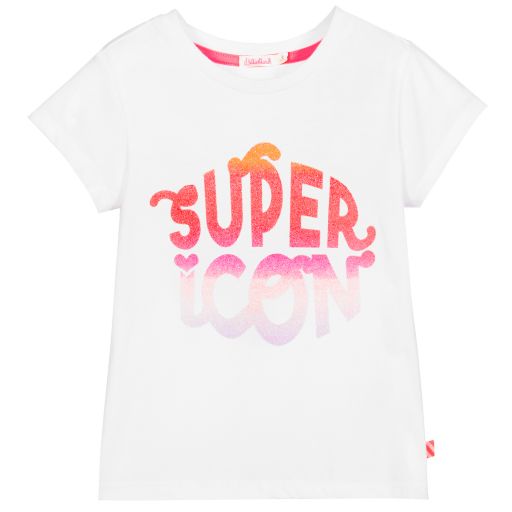 Billieblush-Girls White Icon T-Shirt | Childrensalon Outlet