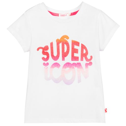 Billieblush-Белая футболка с принтом Icon для девочек | Childrensalon Outlet