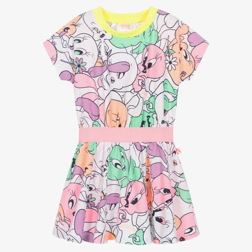 Billieblush-Girls White Jersey Looney Tunes Dress | Childrensalon Outlet