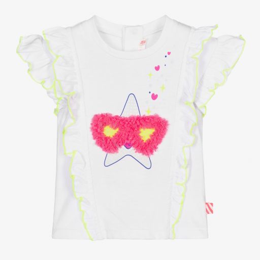 Billieblush-Белая футболка с рюшами для девочек | Childrensalon Outlet
